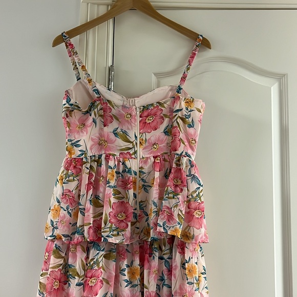 Windsor Sheryl Formal Floral Chiffon Ruffle Long Dress - Picture 5 of 5